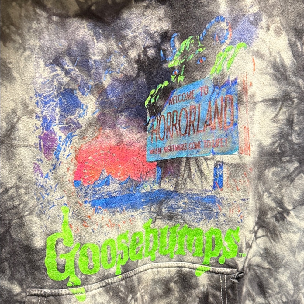 Goosebumps Welcome to Horrorland Where Nightmares Come To Life Tie Dye M Hoodie